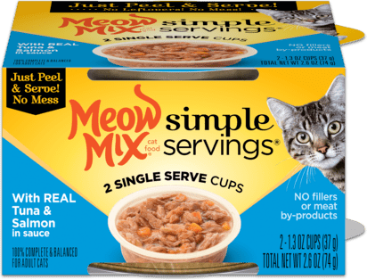 Meow Mix Simple Servings With Real Tuna And Salmon In Sauce